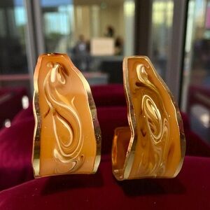 Vintage‎ Stainless Steel  Enamel Swirl Earrings